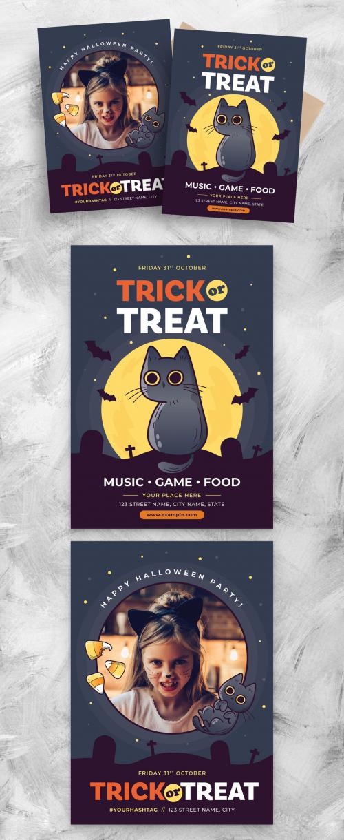 Halloween Flyer Poster with Photo Placeholder