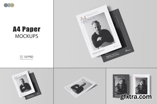 Paper A4 Mockup Collections 9xPSD-GFXTRA.COM