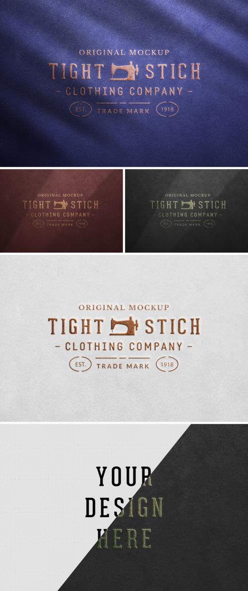 Metal Foil Close-Up Embossed Logo Mockup