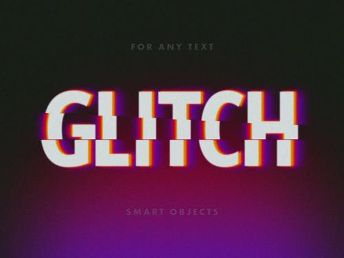 Digital Glitch Text Effect Mockup