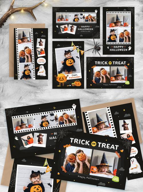 Cute Halloween Photo Collage Flyer Layout