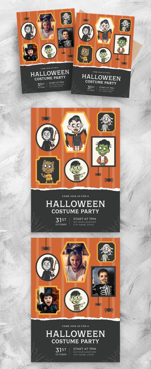 Halloween Party Photo Card Flyer