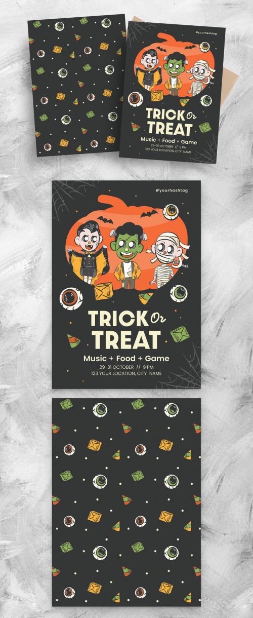 Illustrated Halloween Flyer Poster