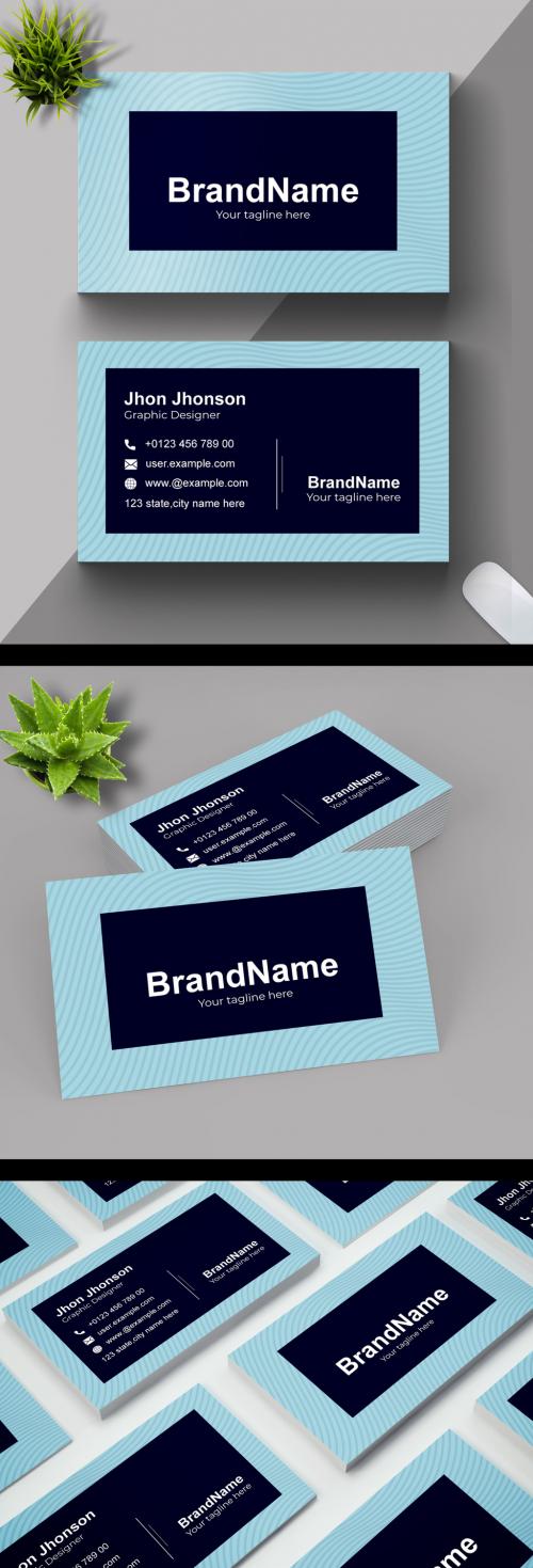 Clean Corporate Business Card with Cyan Accents