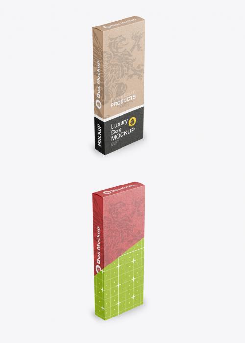 Vertical Flat Cardboard Box Mockup