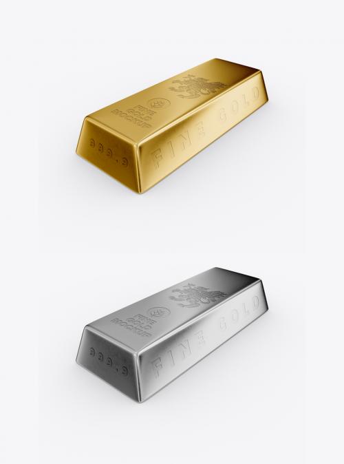 Colored Gold Bar Mockup