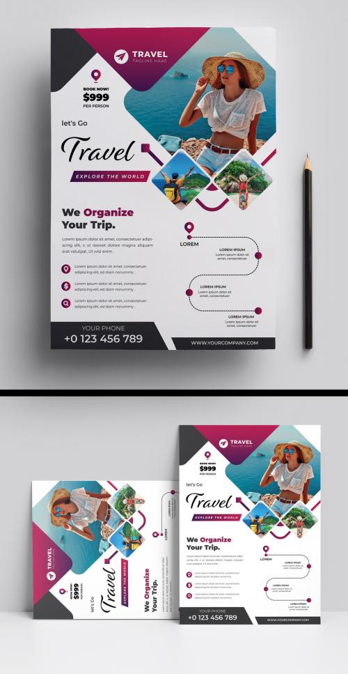 Corporate Flyer Layout with Graphic Elements