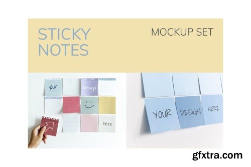 Sticky Notes Mockup Collections 10xPSD