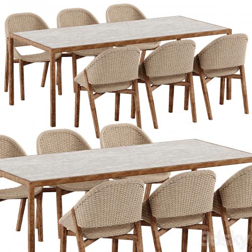 Tribu Elio chair Illum Teak table set