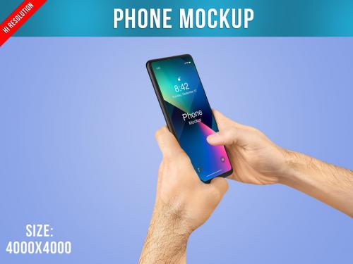 Phone Mockup in a Hand