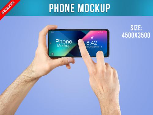 Phone Mockup in a Hand