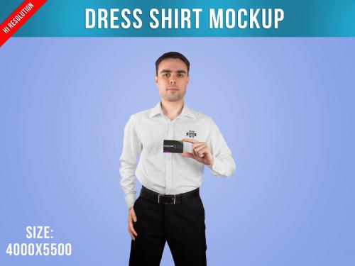 Dress Shirt Mockup in Man