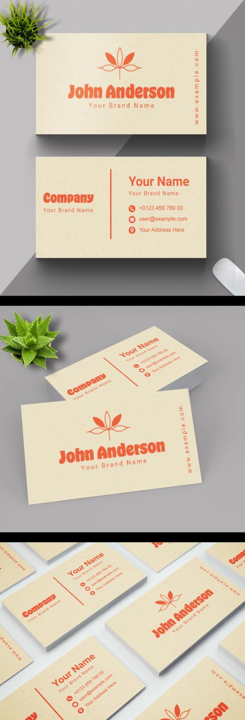 Simple Orange Business Card