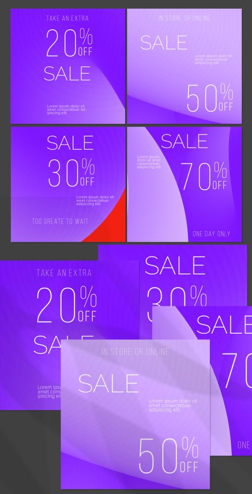 Social Media Post Layout with Futuristic Wavy Cloudy Gradient Shape