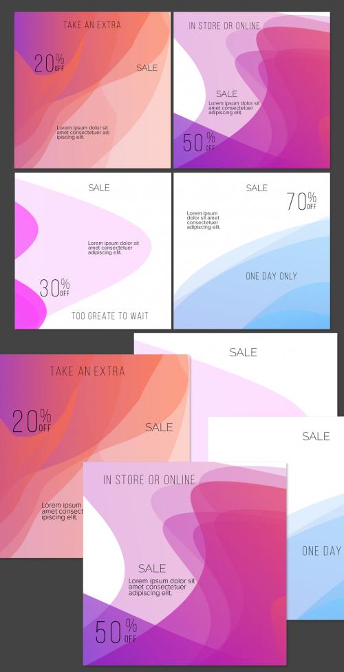 Social Media Post Layout Withfluid Bright Gradient Shapes