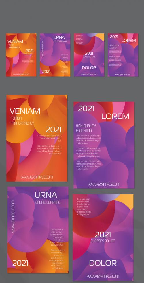 Flyer Layout with Futuristic Wavy Gradient Cloud Shape