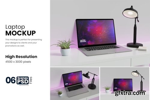 Laptop Mockup Collections 6xPSD