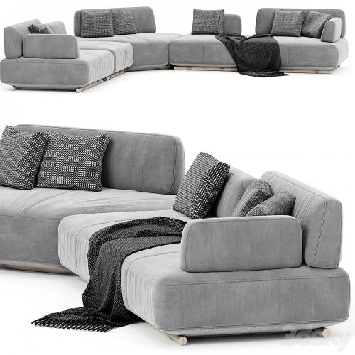 Natuzzi Italia Cava Sectional upholstered sofa