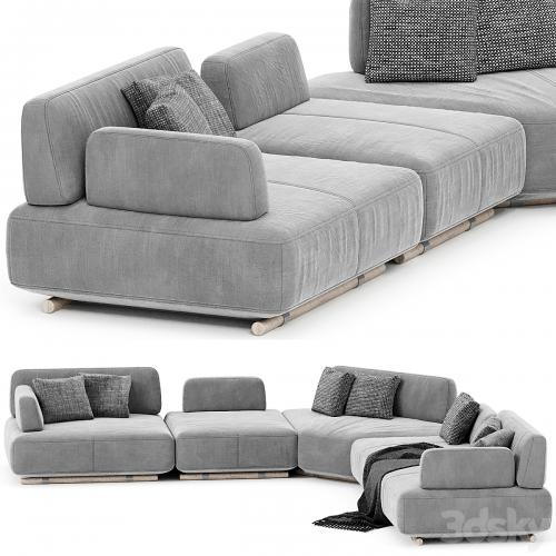 Natuzzi Italia Cava Sectional upholstered sofa