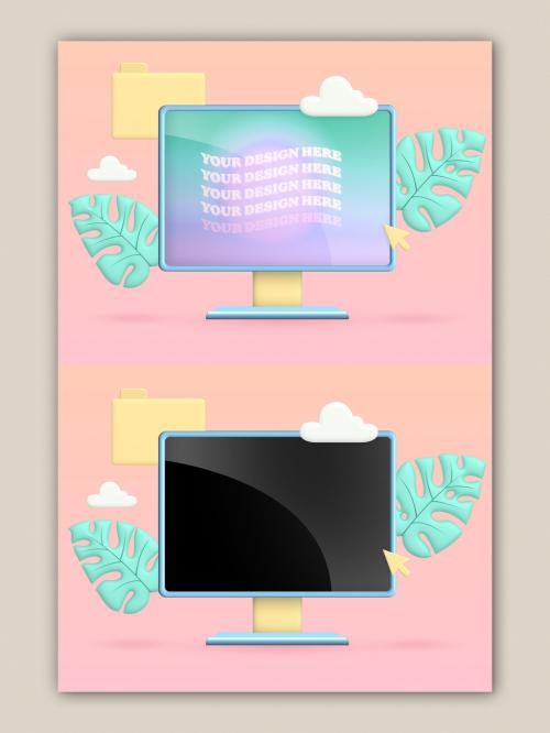 Illustrated Computer Mockup