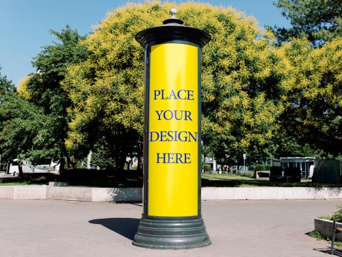 Street Sign Banner Stand Mockup