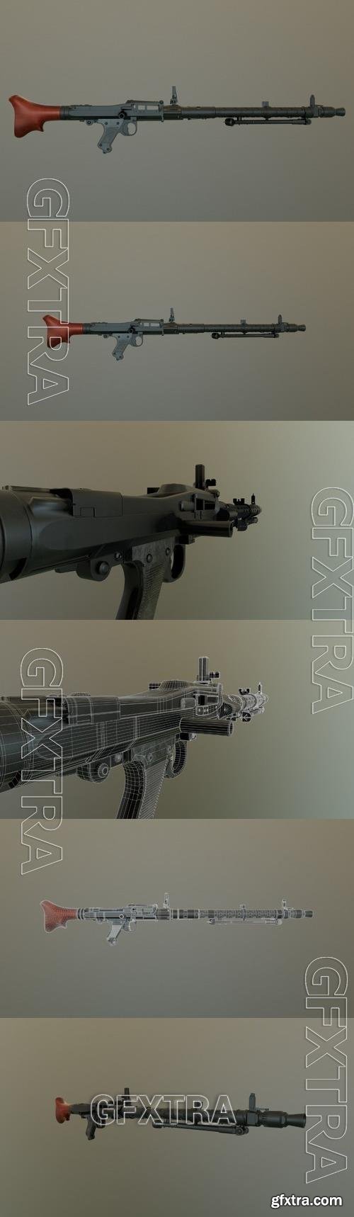 MG34 Weapon Army 3D Model