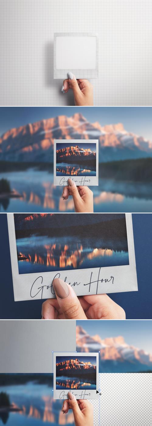 Instant Photo Generator with Hand Mockup