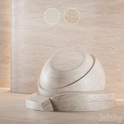 Travertine stone set (seamless) | 02