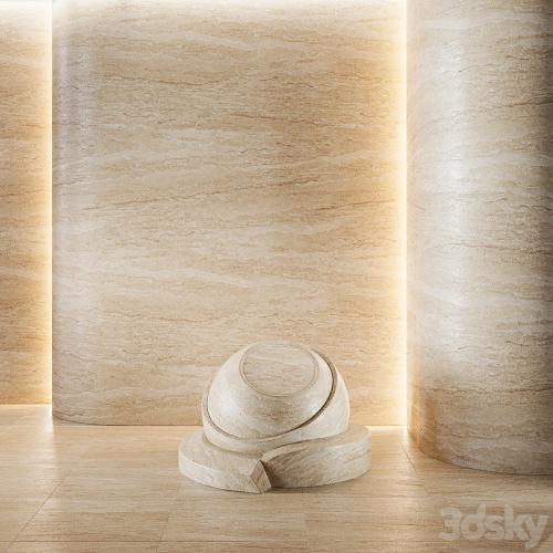 Travertine stone set (seamless) | 02