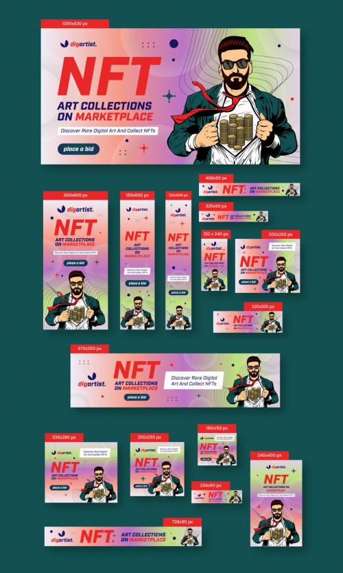 Nft Art Collection Web Banner Set