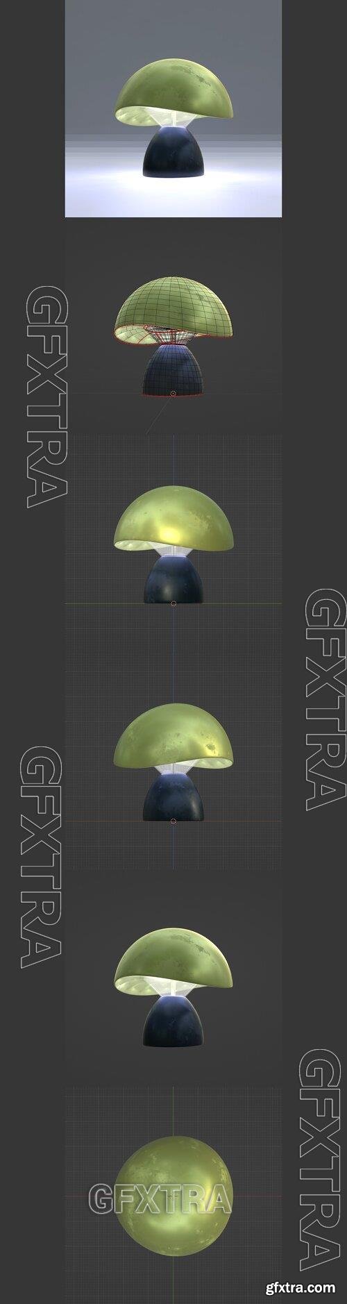 Mushroom Lamp made of plastic Model