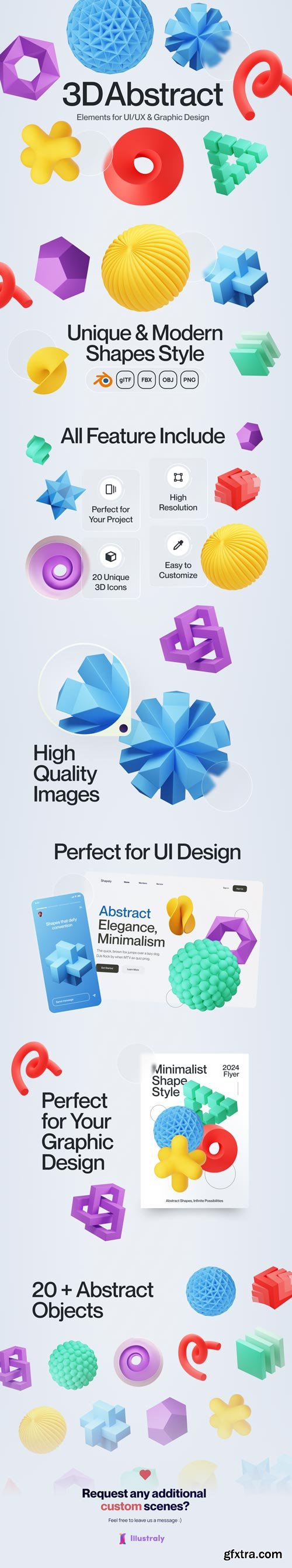 Shapely - Abstract Shape 3D Icon Set Model