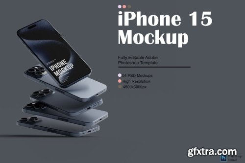 iPhone 15 Mockup Collections 11xPSD