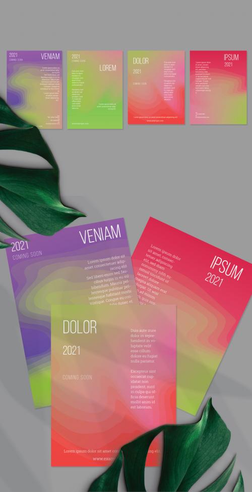 Flyer Layout with Futuristic Wavy Gradient Blend Shapes