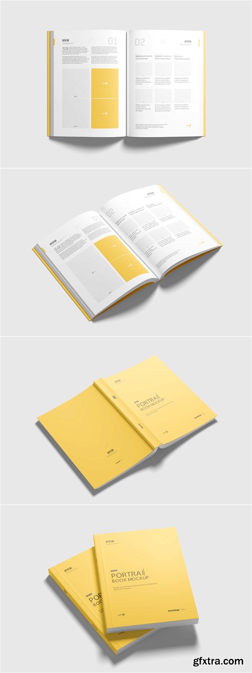 Portrait Book PSD Mockup Templates