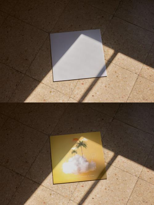 Vinyl Sleeve Mockup with Window Shadow