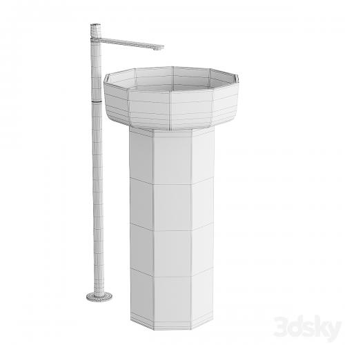 Antonio Lupi Design Opale Freestanding Washbasin Set 1