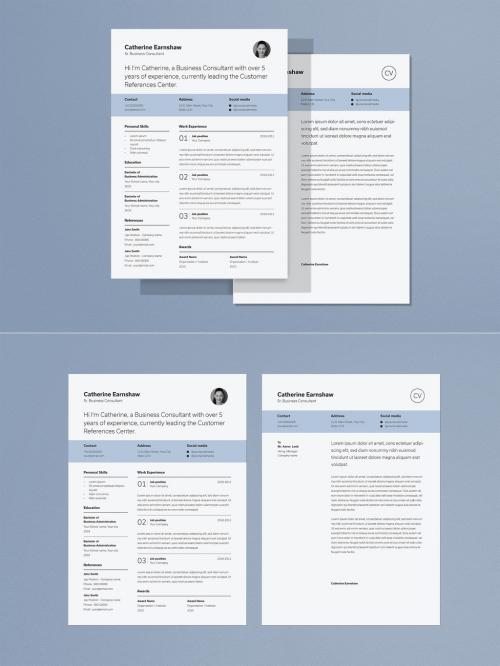 Modern Simple Resume and Cover Letter Layout