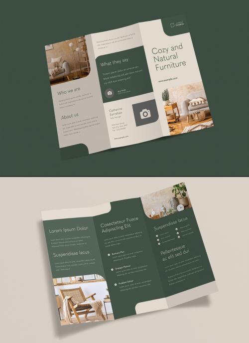 Minimalist Simple Green Trifold Brochure Layout