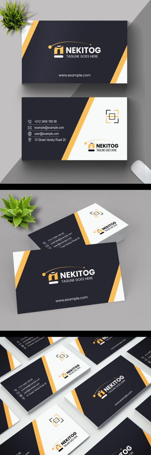 Black and White Minimalist Business Card Layout