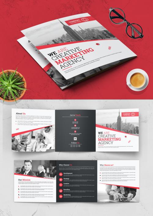 Brochure Design Layout with Light Red Accents