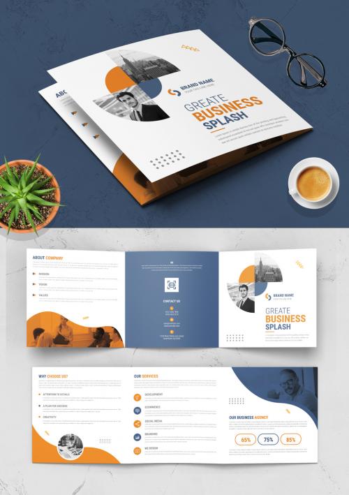 Brochure Layout with Orange Color Accents