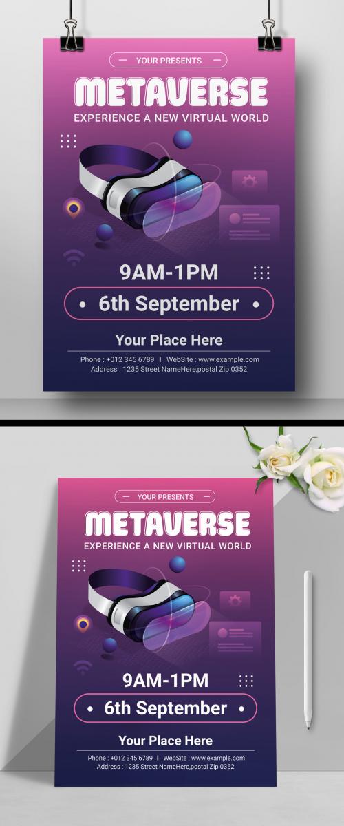 Metaverse 3D Flyer Design Layout