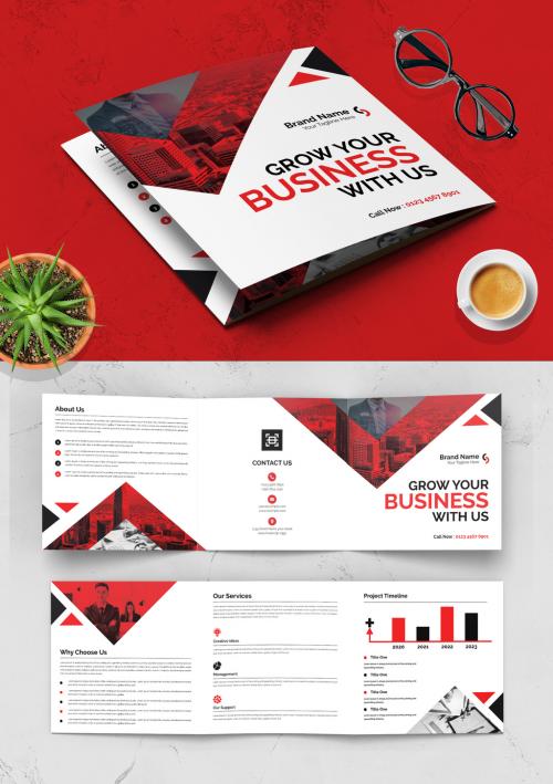 Brochure with Red Color Accents