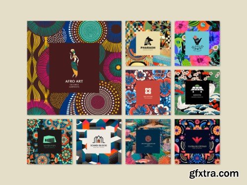 Ethnic Pattern Layout with Minimal Logo Set