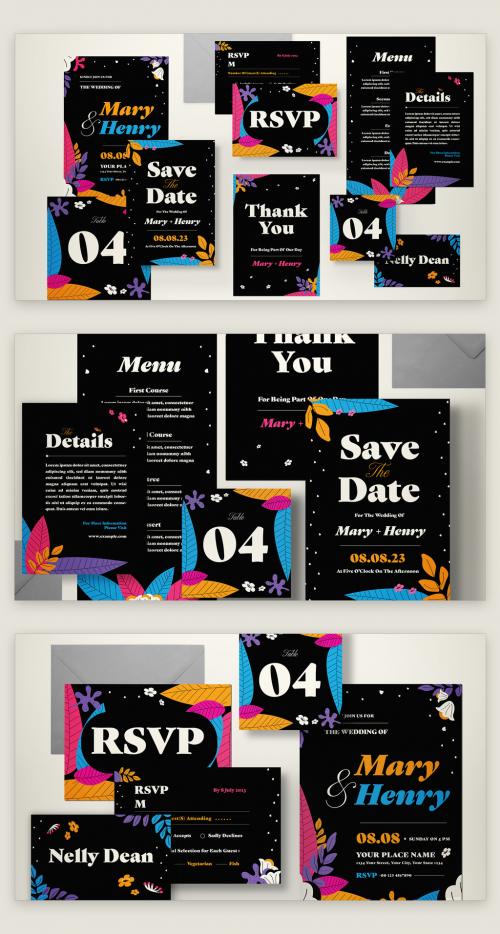 Wedding Invitation Set Layout