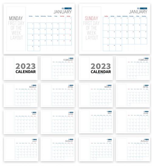 2023 Calendar Planner Eu and Us Horizontal