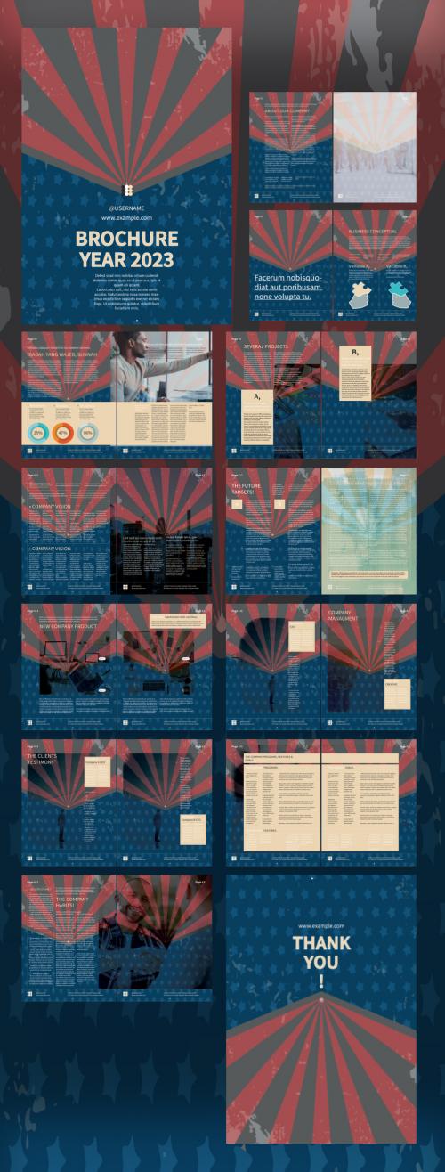 Brochure Layouts with Vintage Backgrounds