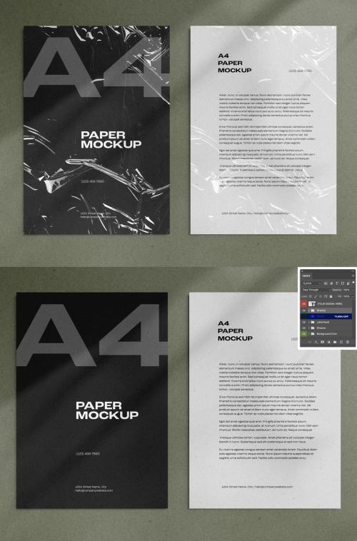 Stationary, Poster, A4 Paper, Letterhead, Flyer Mockup Design with Editable Background