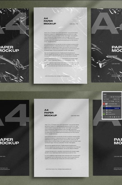 Stationary, Poster, A4 Paper, Letterhead, Flyer Mockup Design with Editable Background	